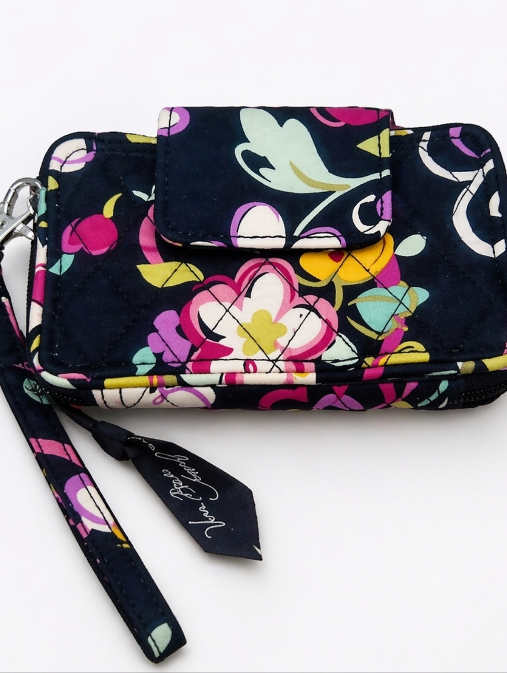 Vera Bradley Navy Pink Floral Wallet/ Wristlet Preppy Cottagecore ID Holder